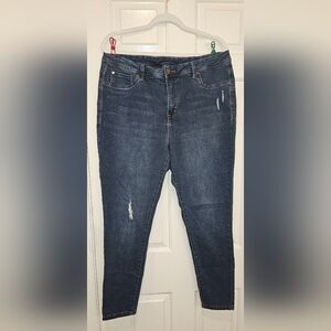 Curve Appeal 16W Compression Jeggings – Dark Wash Distressed